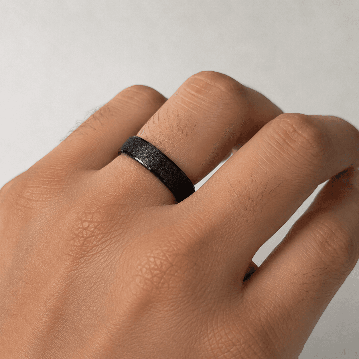 Textured Black NFC Ring