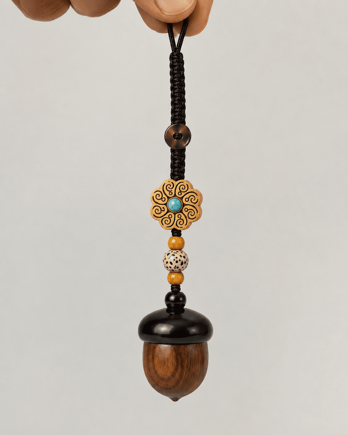 Wooden Acorn NFC Charm