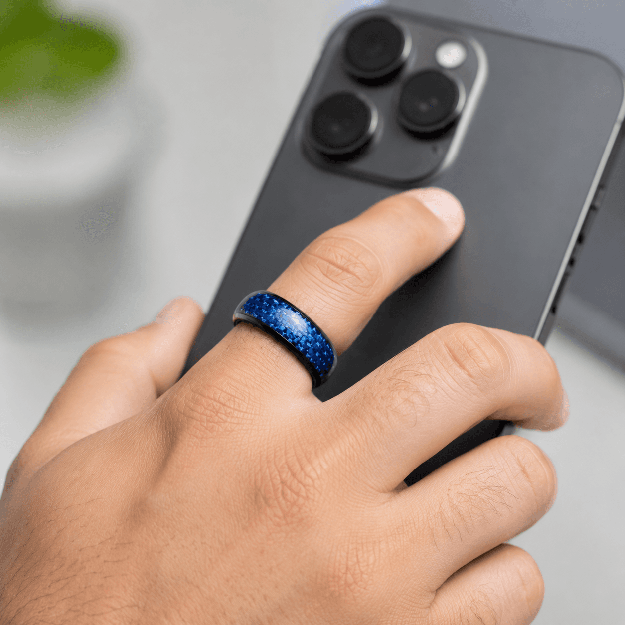 خاتم NFC أزرق منسوج