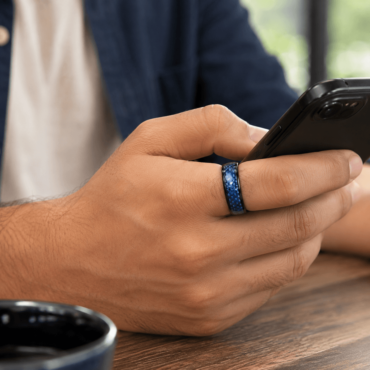 خاتم NFC أزرق منسوج