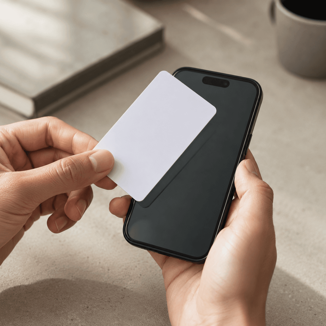 بطاقة NFC بيضاء